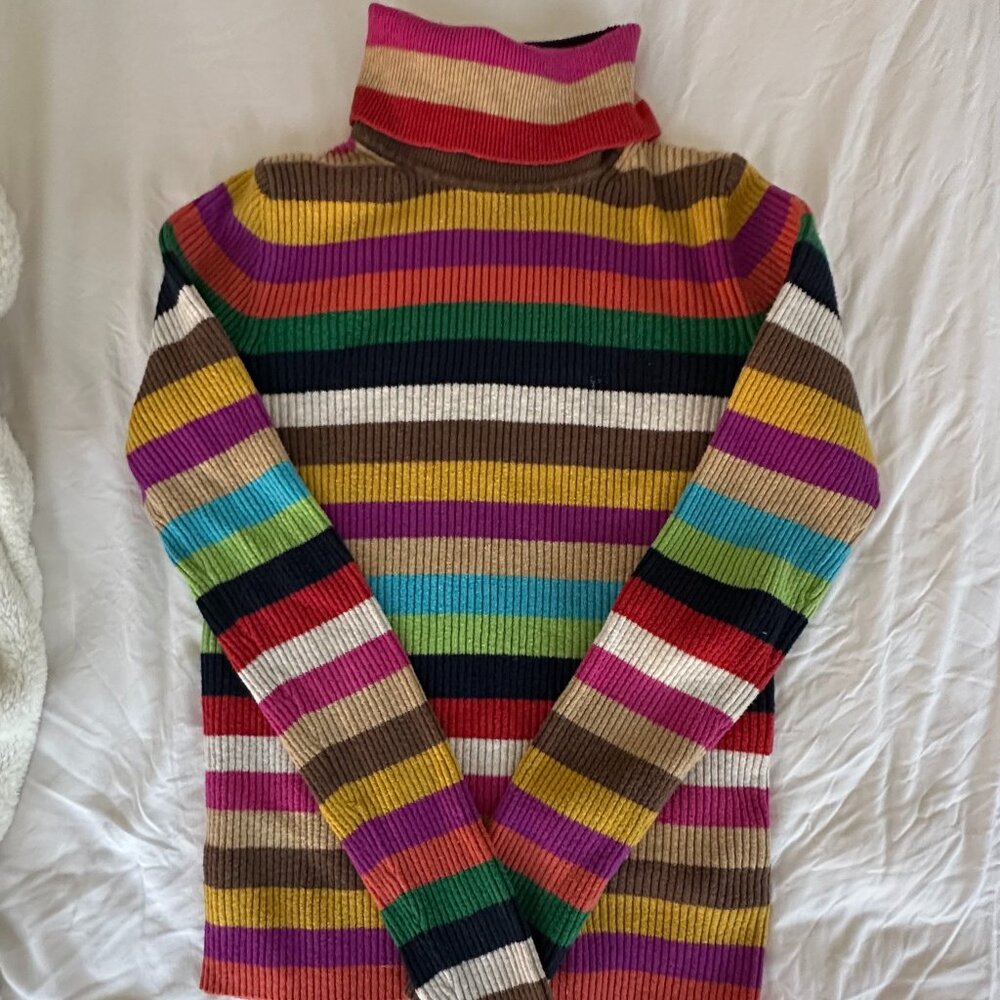 Gap Multicolored Striped Turtleneck Sweater